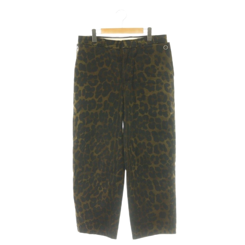 バーバリー BURBERRY レオパード柄スラックスパンツ 48 カーキ