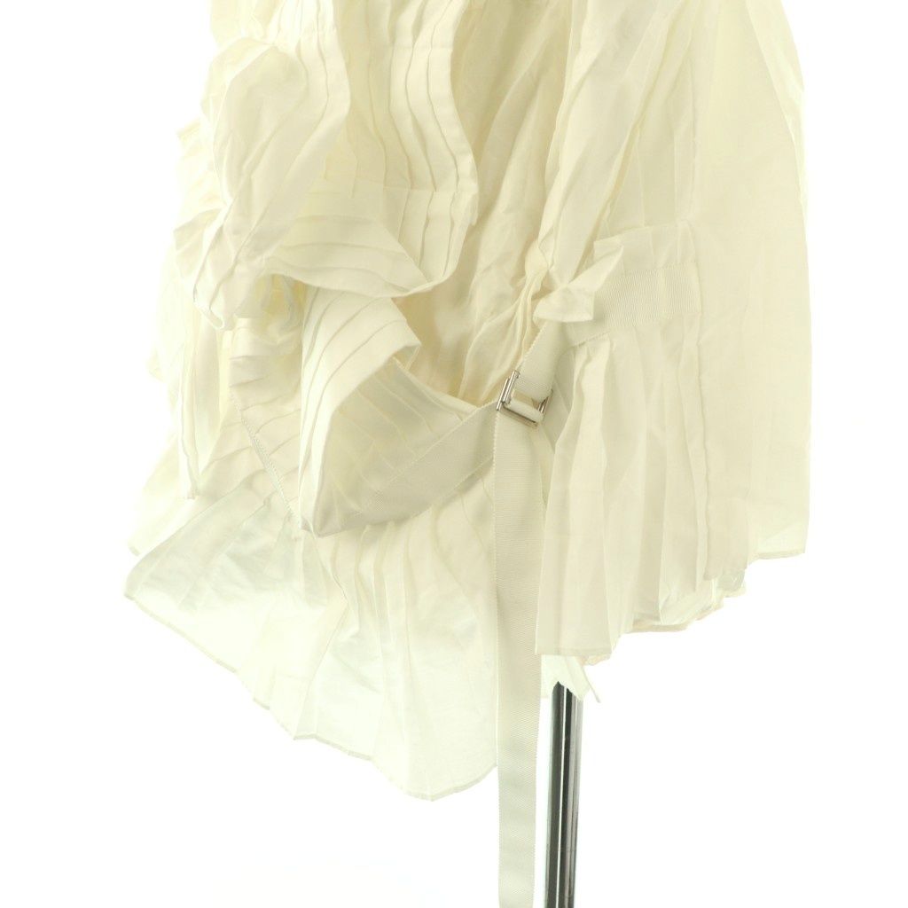 【美品】sacai サカイ バックスタイル デザイン プリーツ ブラウス サカイ sacai バックオープンプリーツブラウス 半袖 プルオーバー 2 白