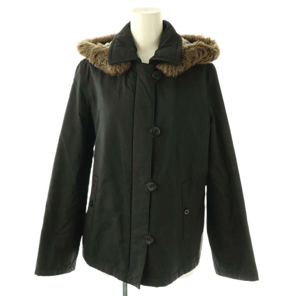 バーバリーブルーレーベル BURBERRY BLUE LABEL フェイクファー付き