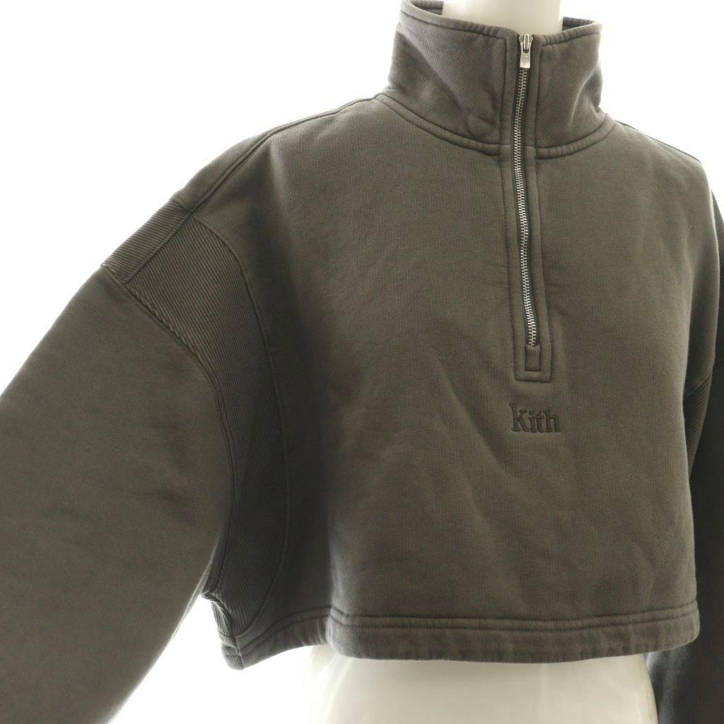 キス KITH ハーフジップクロップドプルオーバートップス スウェット