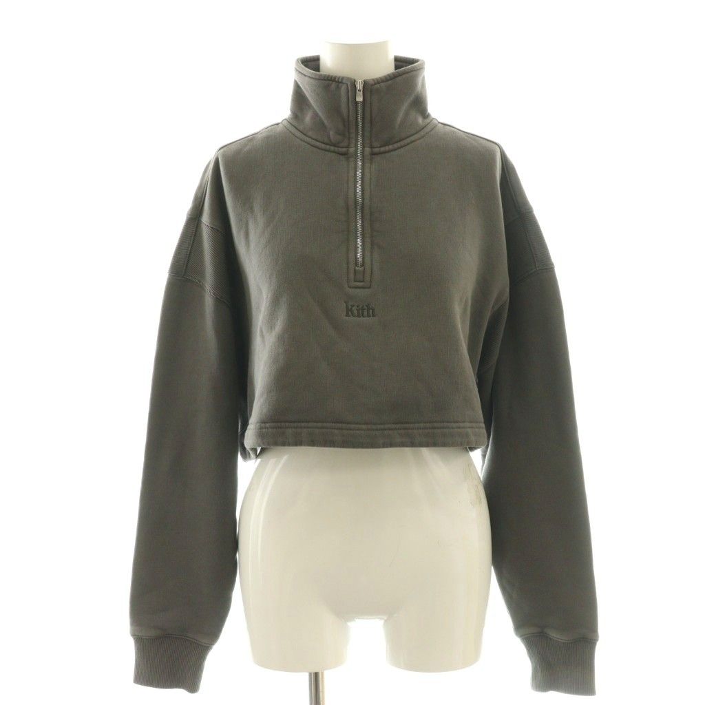キス KITH ハーフジップクロップドプルオーバートップス スウェット