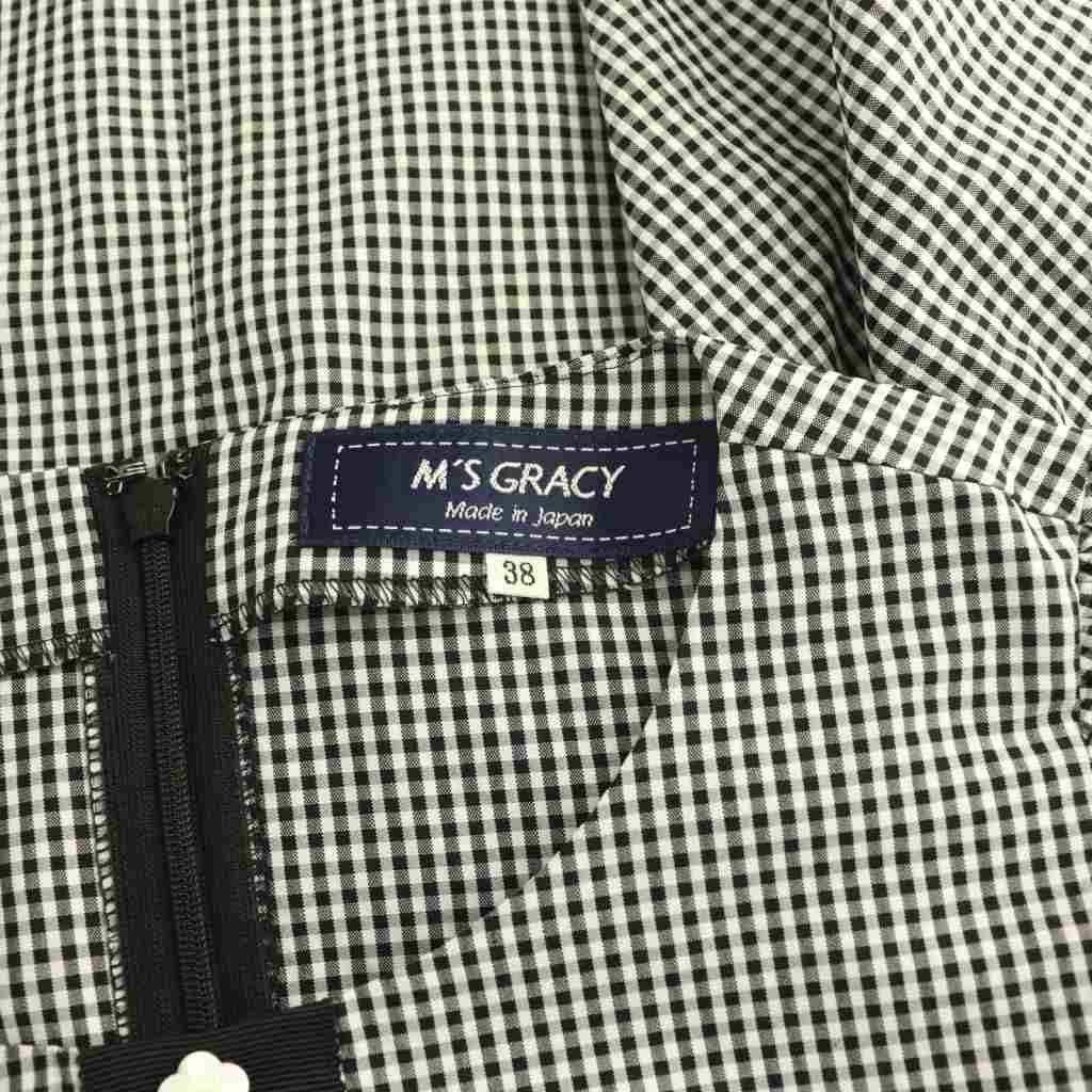 エムズグレイシー M'S GRACY ギンガムチェック ブラウス 五分袖 プル