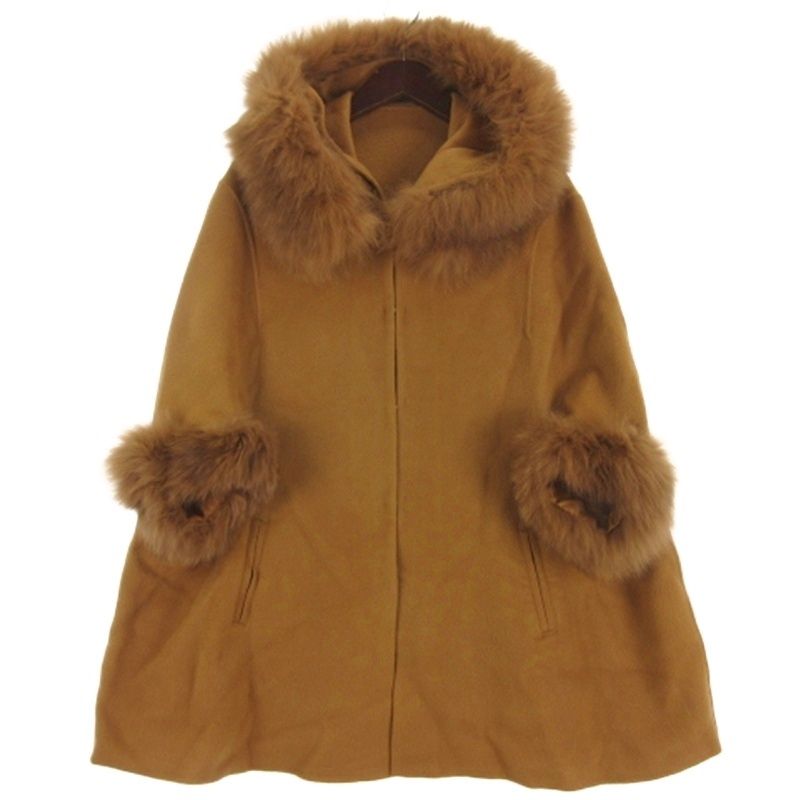 ダイアグラム Diagram ポンチョコート フーディ フォックスファー