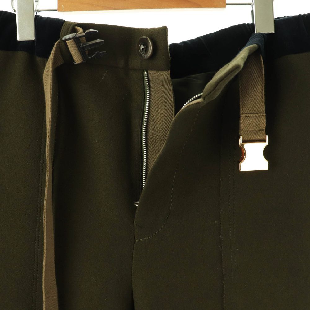 サカイ sacai 19-02044M ウールメルトンクロップドパンツ テーパード 2