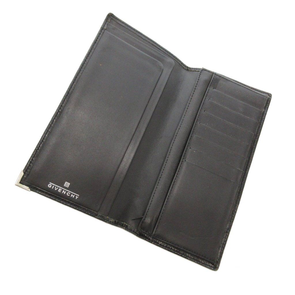 ジバンシィ GIVENCHY 長財布 ウォレット ロゴ レザー 黒 ブラック /FF