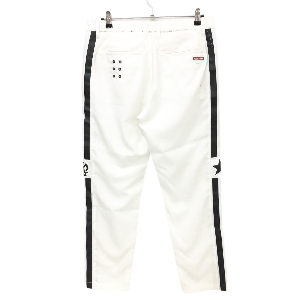 ラッセルノ パンツ 白×黒 サイドライン ルチャマスク メンズ 6(XL