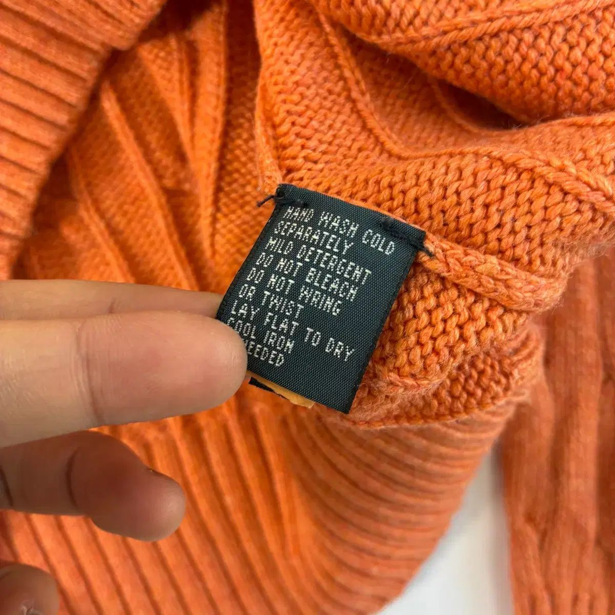 Polo ポロ ラルフローレン 刺繍 シルク オレンジ ケーブル編み ニット