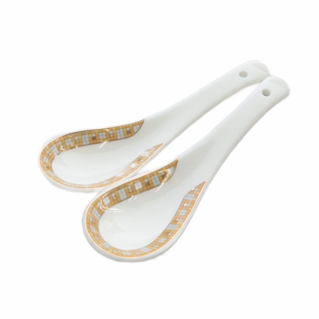 エルメス HERMES モザイク24 ヴァンキャトル スープボウル レンゲ 2個