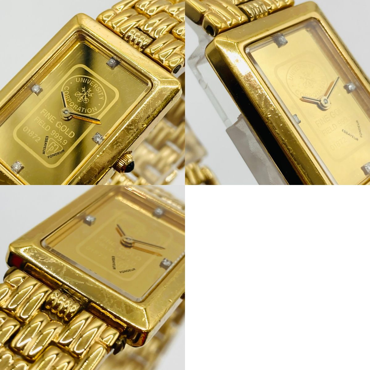 Finegold 999.9 金 ゴールド 4Pダイヤ 腕時計 稼働 2026年最新