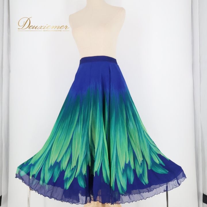 社交ダンス 衣装 スカート ブルー系 チャコット Chacott 日本製