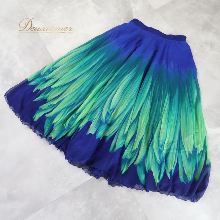 【日本製 社交ダンス衣装】ブルー Chacott スカート 青 水色 緑 軽い 社交ダンス 衣装 スカート ブルー系 チャコット Chacott 日本製