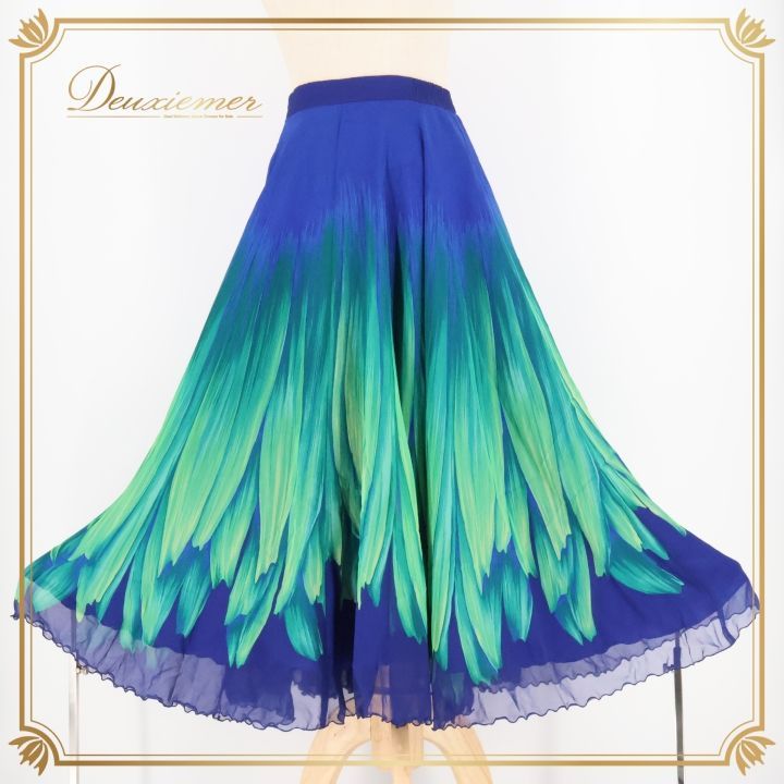 社交ダンス 衣装 スカート ブルー系 チャコット Chacott 日本製