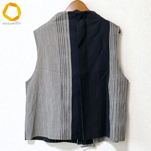 snc ジウ センソユニコ 慈雨 Sensounico ベスト・ジレ 40 黒 グレー
