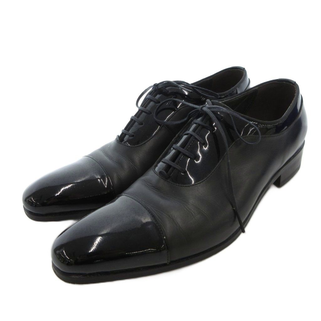 ランバン LANVIN ドレスシューズ ビジネス レザー エナメル切替