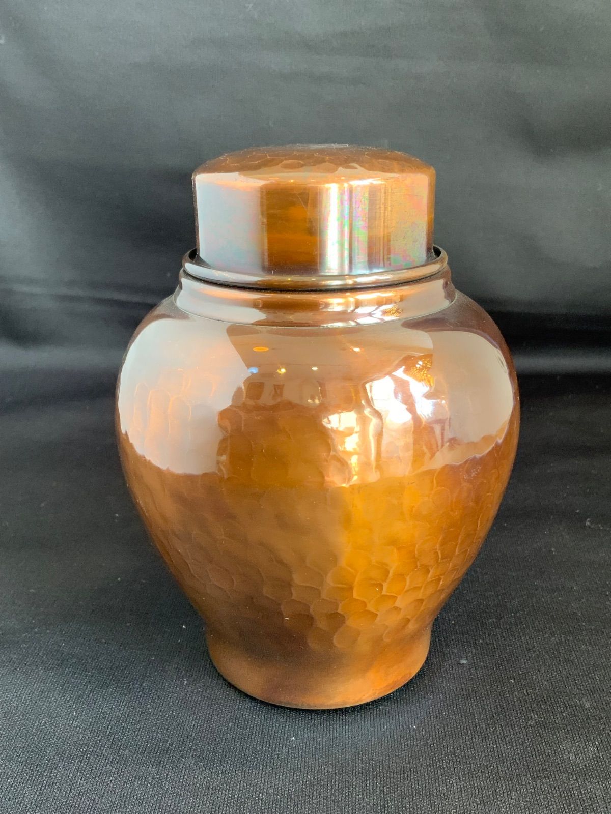 ♥品 英純堂 茶器セット 銅製 内面錫メッキ 桃山古色 純銅製 急須 茶托 茶こぼし 茶壷 茶器揃 煎茶道具 金属工芸