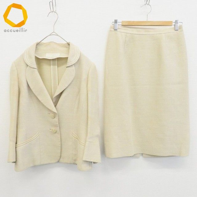 銀座マギー　日本製　スカートスーツセットアップ　大きいサイズ　42 ギンザマギー 銀座マギー セットアップ スカートスーツ ジャケット