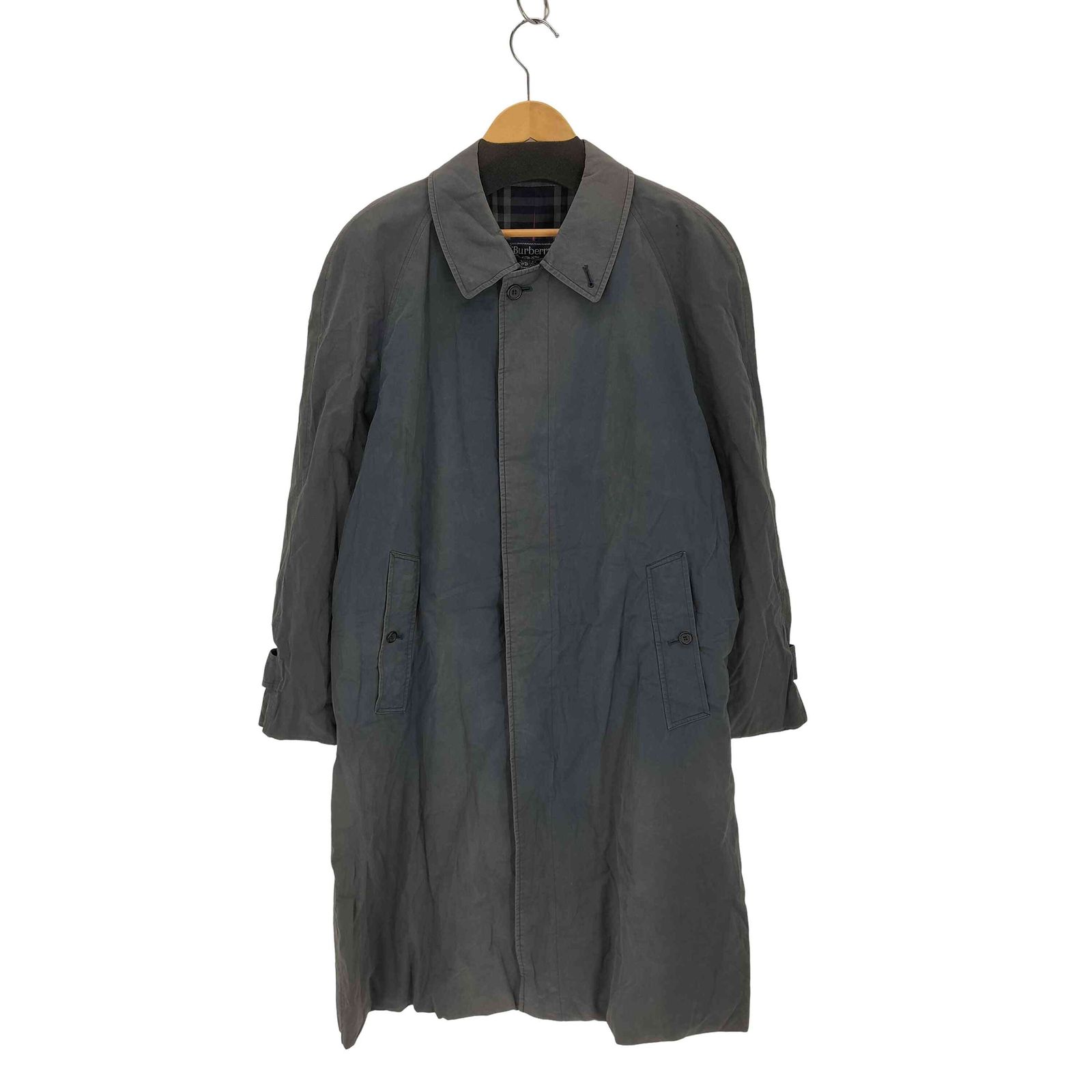 バーバリーズ BURBERRYS 英国製 裏地チェック 比翼ステンカラーコート