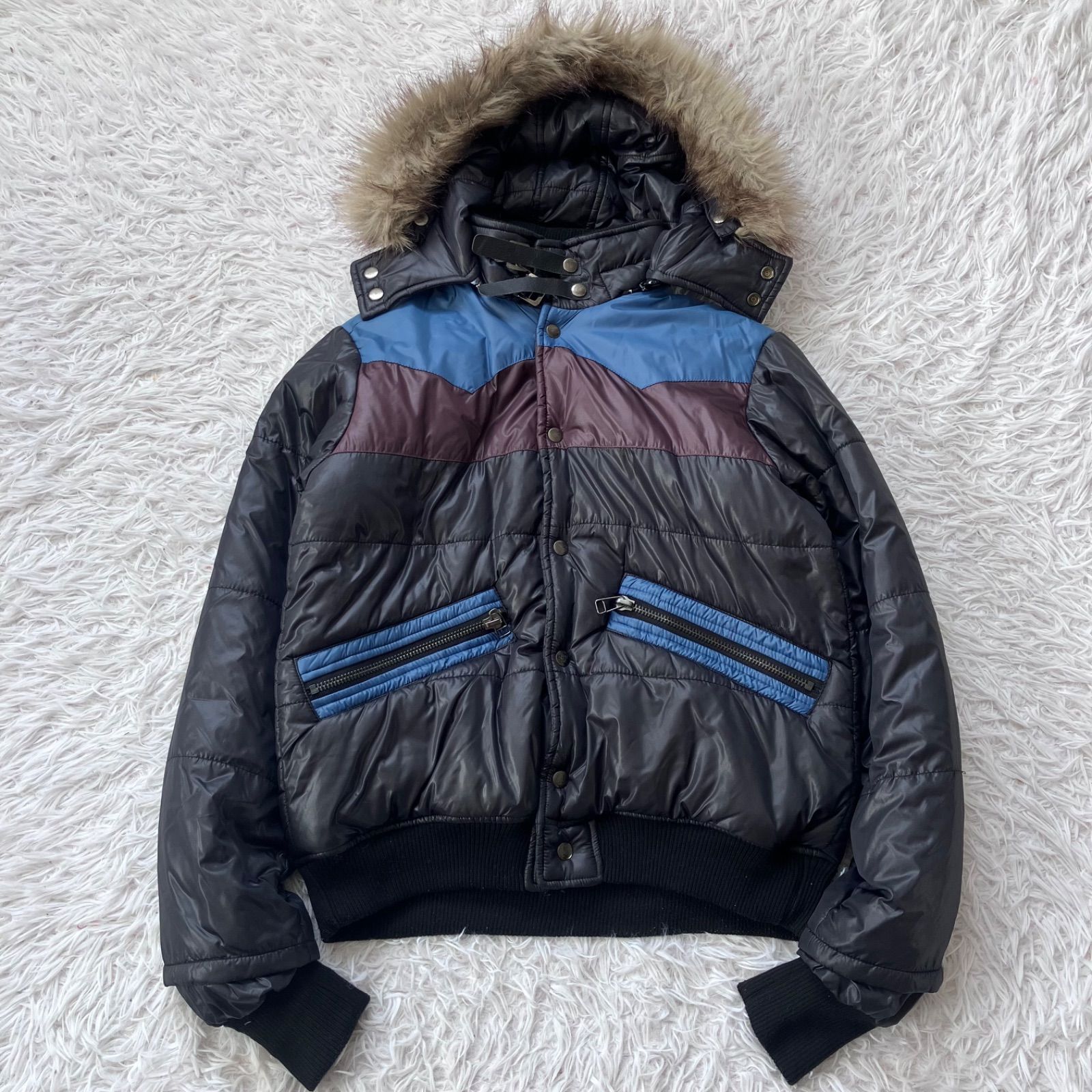 アーカイブ archive y2k 中綿ジャケット リバーシブル 00s 光沢 ファー