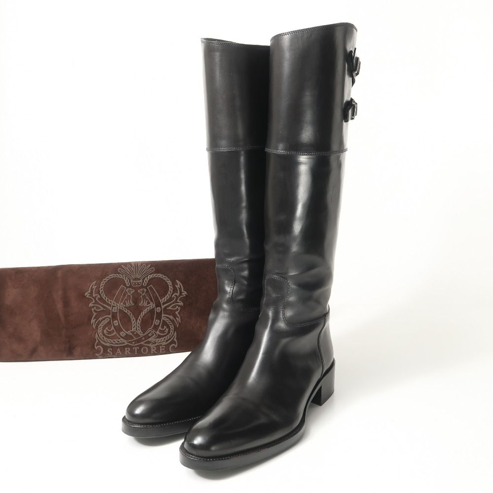 SARTORE サルトル ブーツ サイズ38 ダブルストラップ ジョッキーブーツ