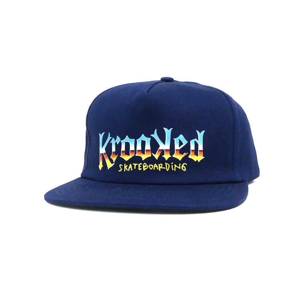 KROOKED CAP クルキッド キャップ CHROME ZONE SNAPBACK NAVY - メルカリ