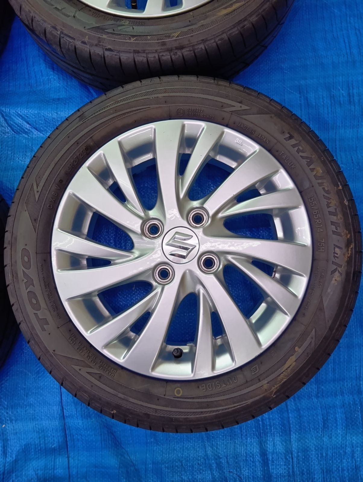 スズキ純正アルミホイール 155/65R14 サマータイヤ 2023年 TOYO 