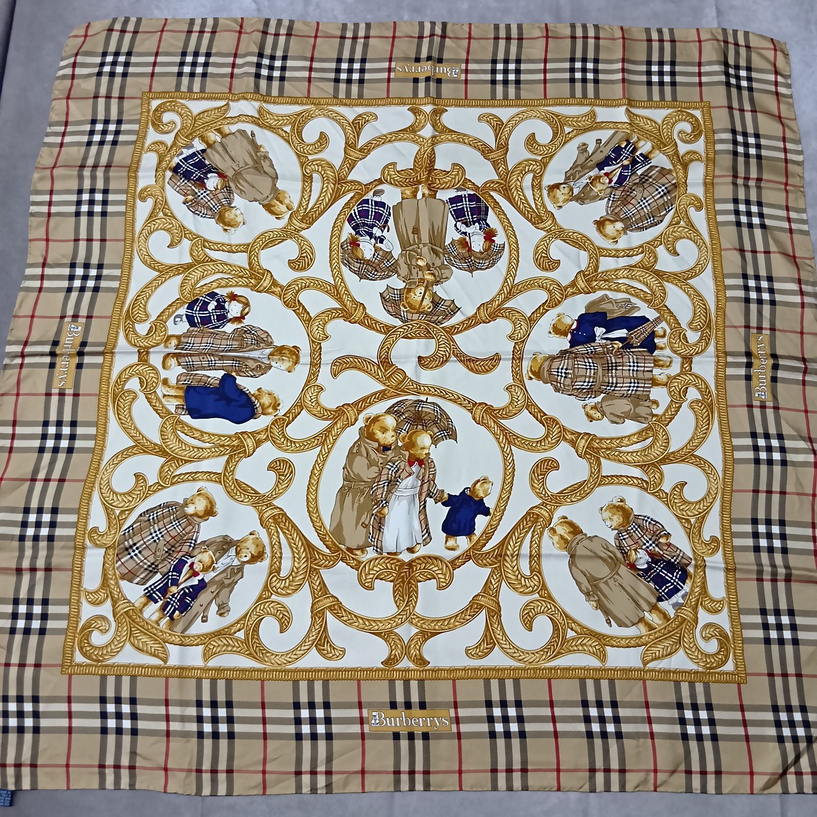Burberrys バーバリーズ スカーフ ノバチェック テディベア柄 ベア