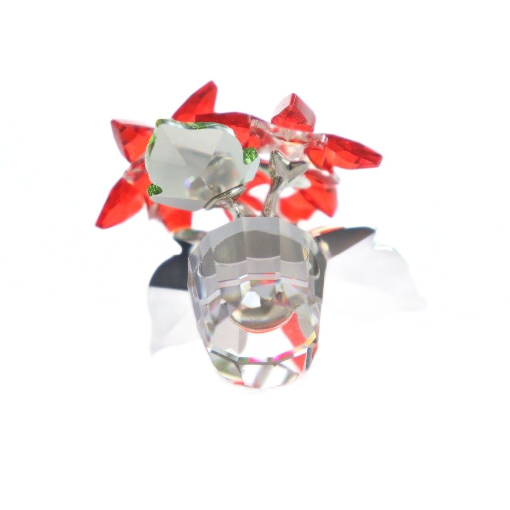 スワロフスキー SWAROVSKI ポインセチア インテリア 置物 クリスタル