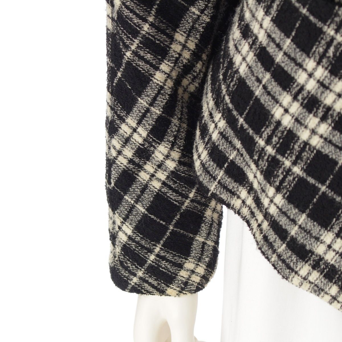 1988年　イッセイミヤケ　チェック柄　ボタンレス　ジャケット　ヴィンテージ イッセイミヤケ 80s 筆タグ ウール チェック ジャケット アウター