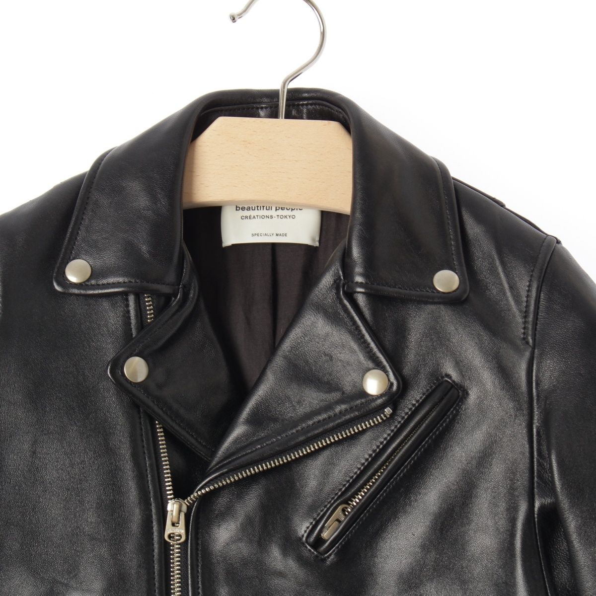 ビューティフルピープル 羊革 レザー ダブル ライダースジャケット