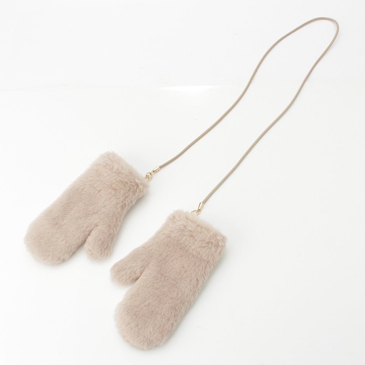 マックスマーラ アルパカ ウール シルク テディベア ボア ミトン