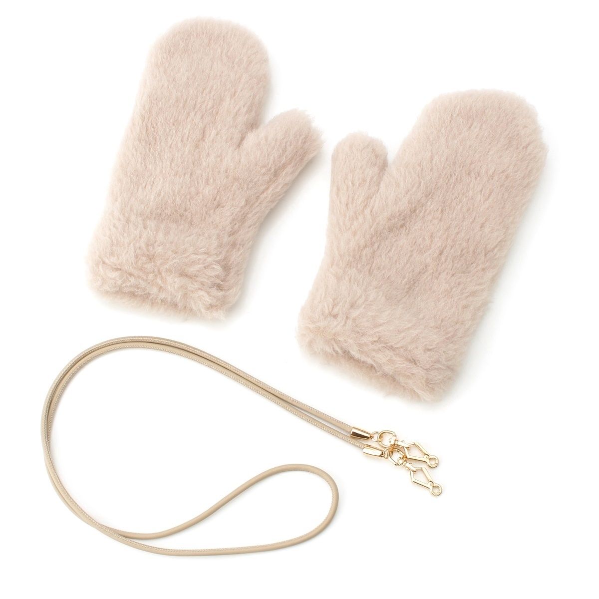 マックスマーラ アルパカ ウール シルク テディベア ボア ミトン