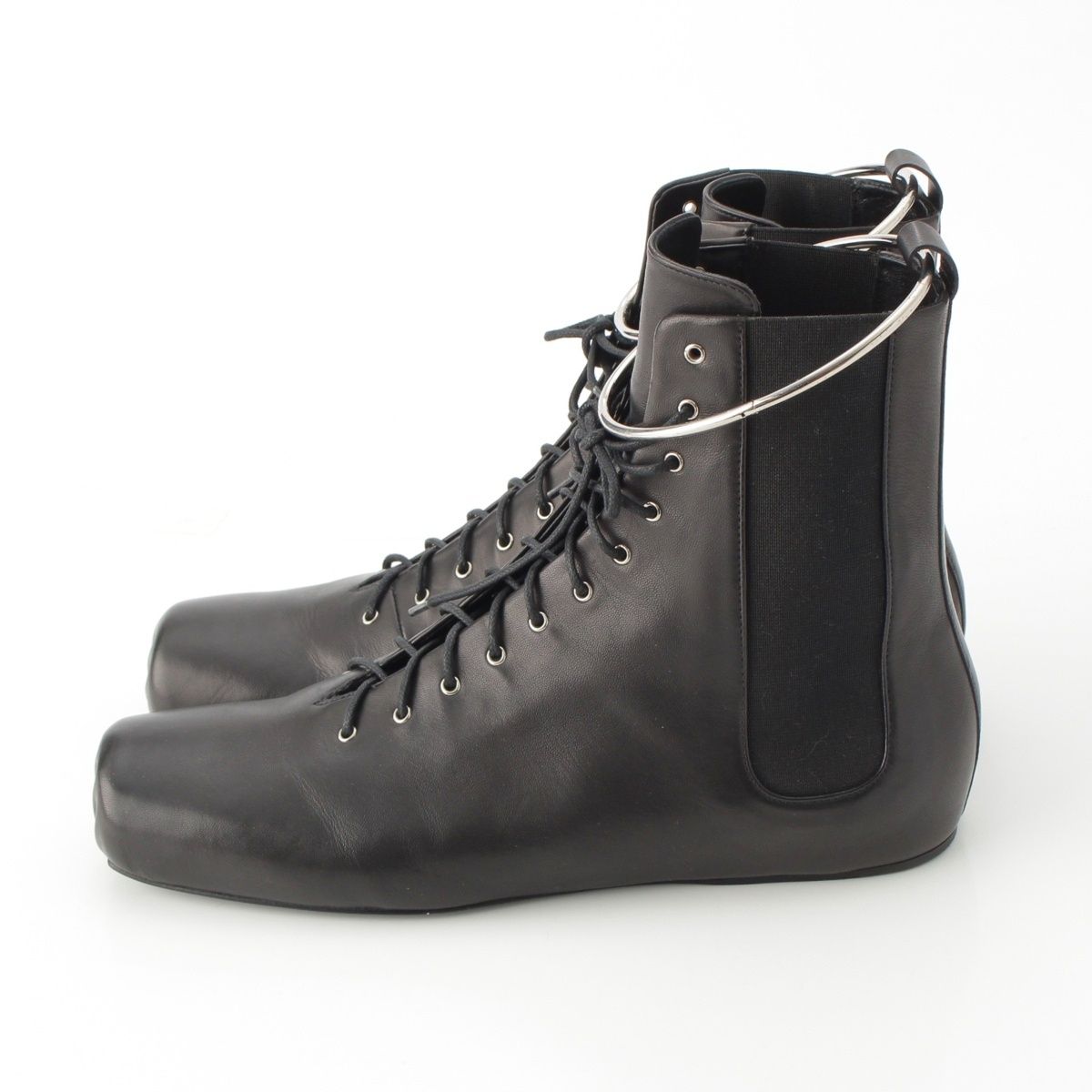 ジルサンダー レザー サイドゴア スクエアトゥ アンクレット レース