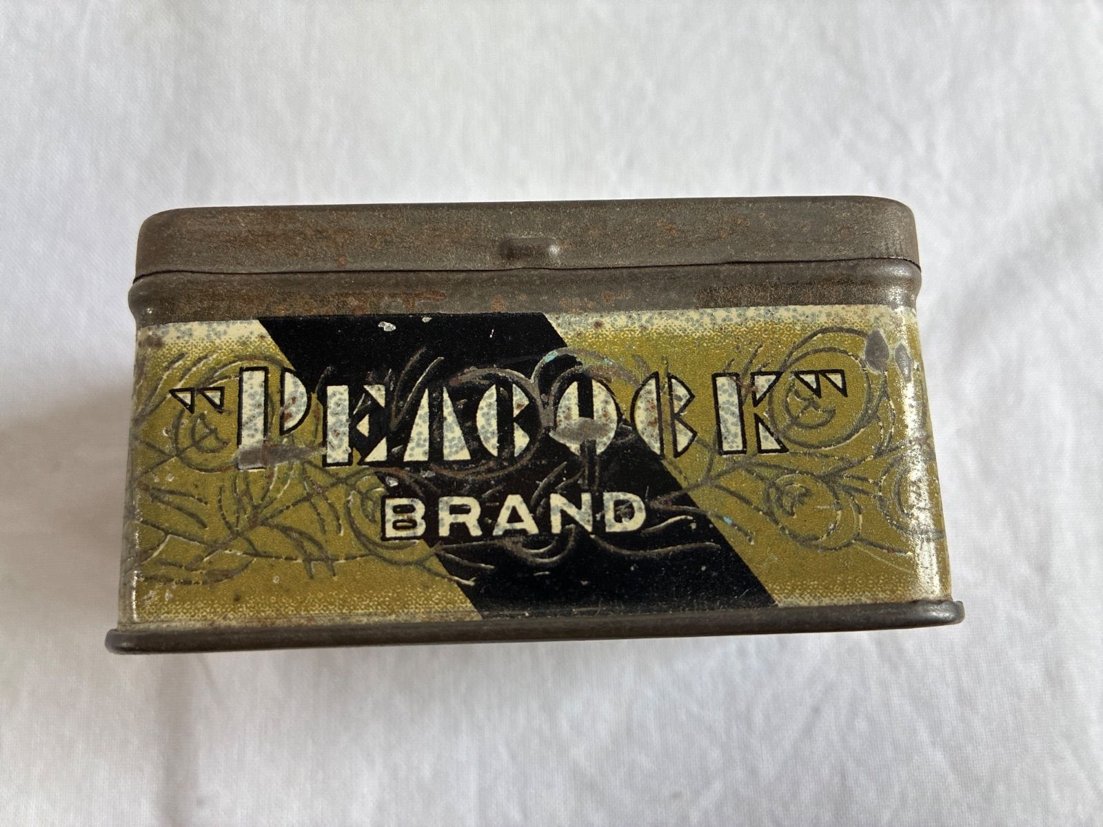 PEACOCK ヴィンテージ ブリキ缶 1000 グラモフォン針缶 レトロ印刷