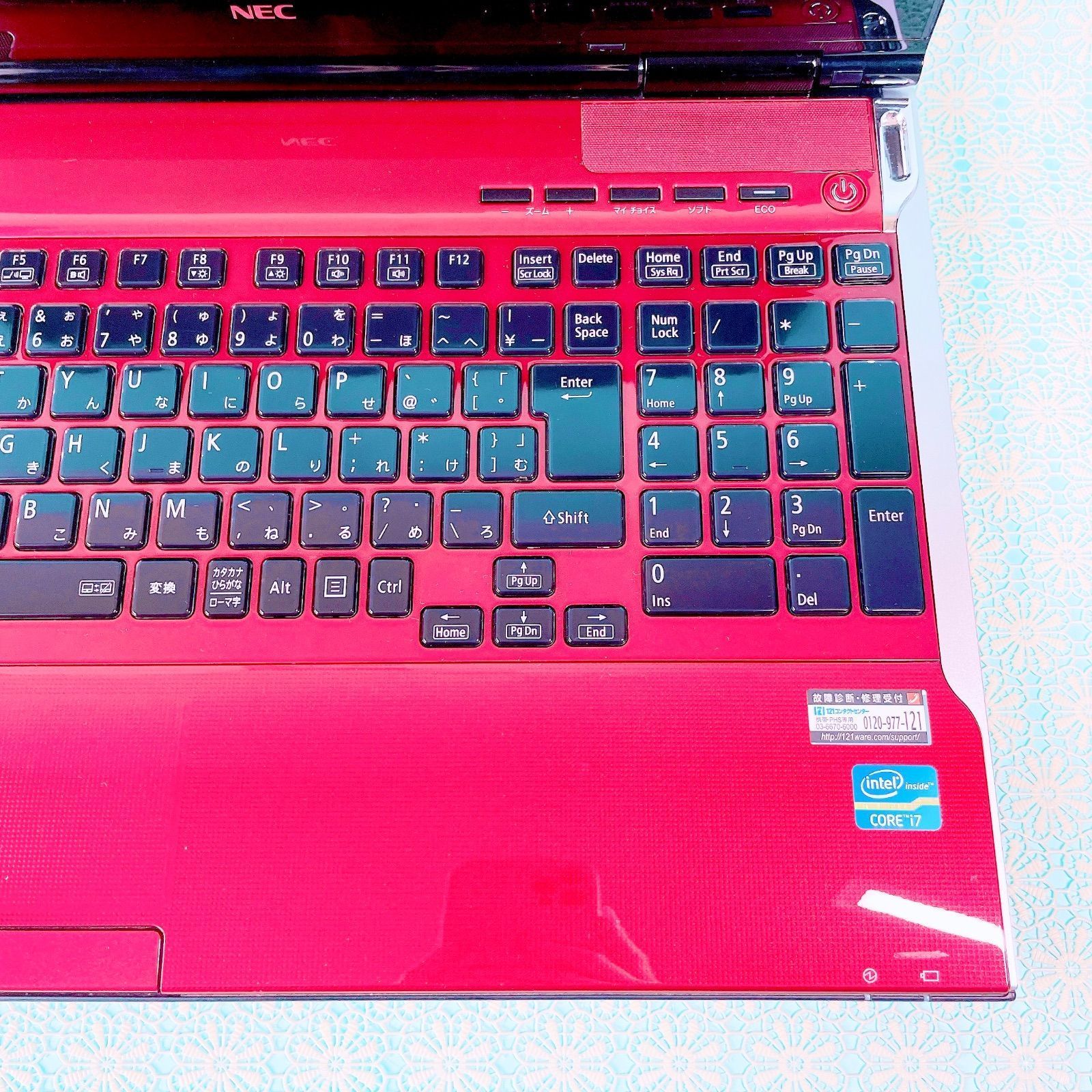 美品✨️高性能Corei7✨️おしゃれ赤✨️ノートパソコン！大容量1TB