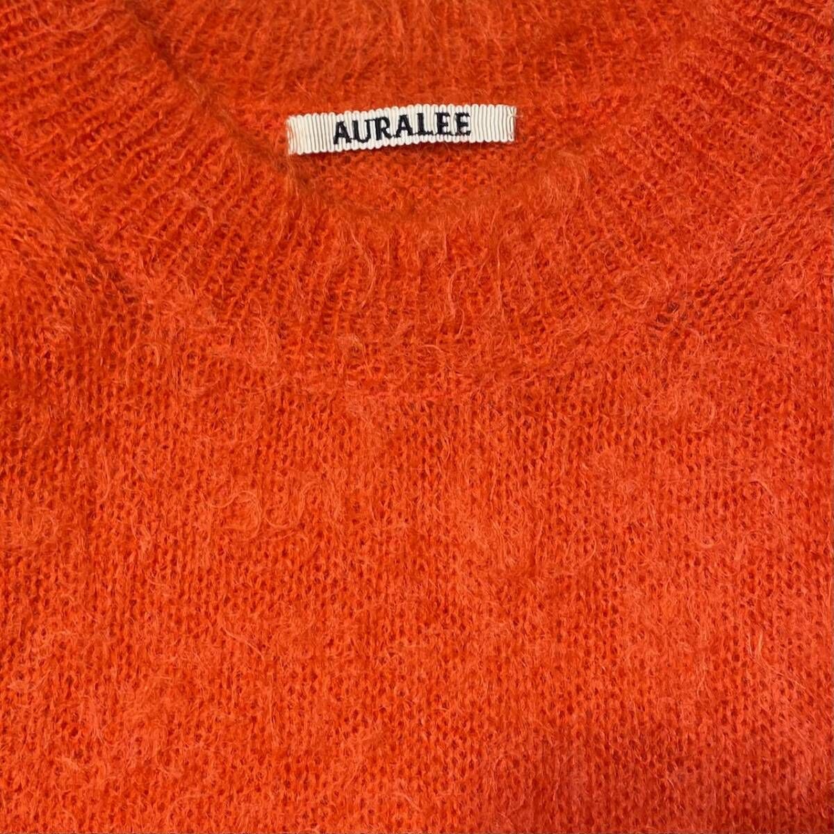 定価44,000円✨オーラリー ブラッシュド スーパーキッドモヘア ニット 美品 BRUSHED SUPER KID MOHAIR KNIT P/O (レディース) - Gray Beige 定価