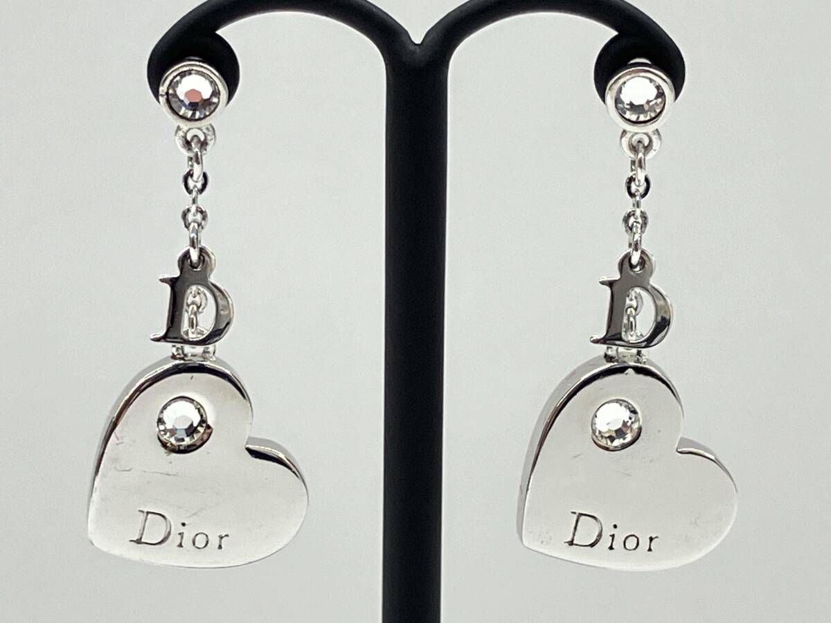 Christian Dior ディオール 約7.3g ピアス スタッド ハート ライン
