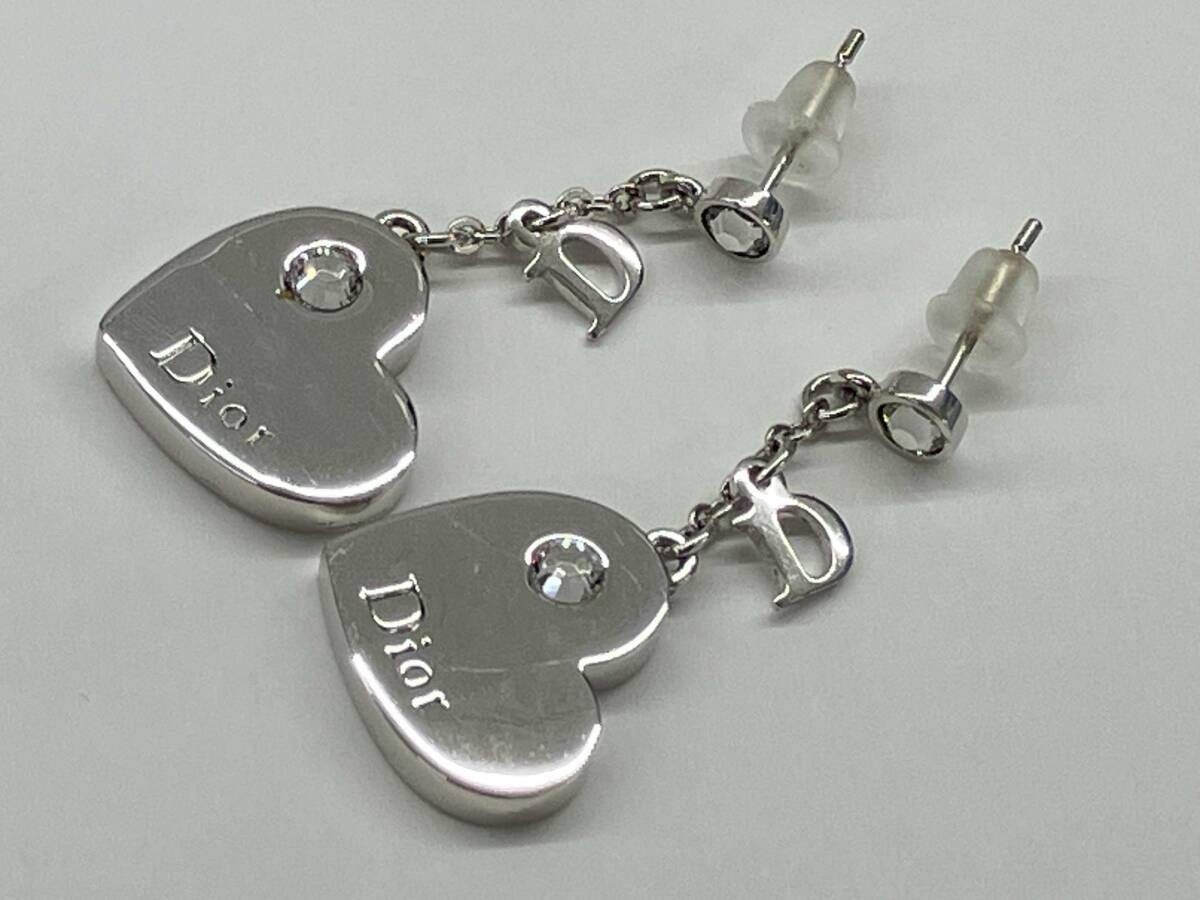 Christian Dior ディオール 約7.3g ピアス スタッド ハート ライン