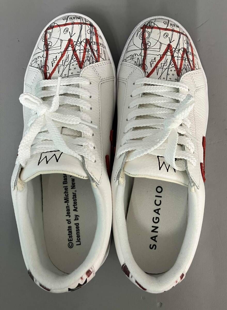 SANGACIO サンガッチョ スニーカー 25cm 白 ホワイト にゅSG Basquiat