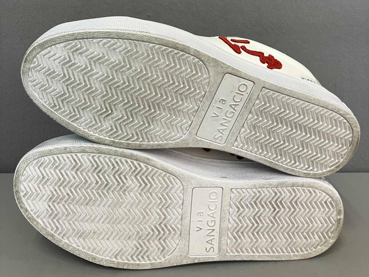 SANGACIO サンガッチョ スニーカー 25cm 白 ホワイト にゅSG Basquiat