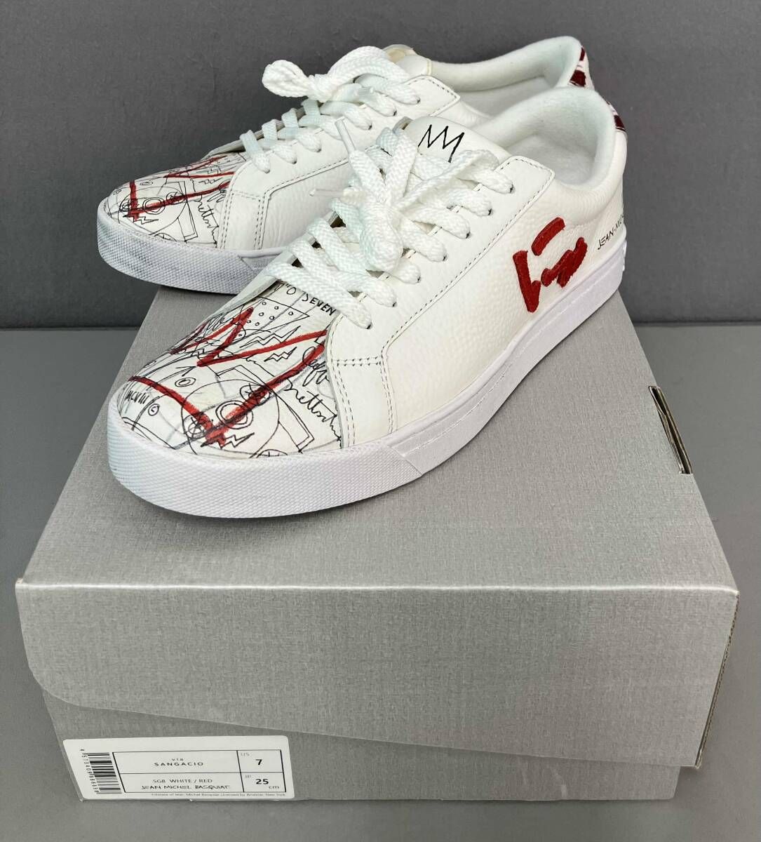 SANGACIO ホワイトスニーカー 25cm SANGACIO サンガッチョ スニーカー 25cm 白 ホワイト にゅSG Basquiat