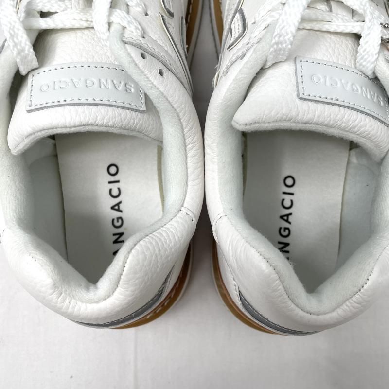 中古】SANGACIO にゅ～ずCREPE ホワイト/ブラウン 27cm スニーカー