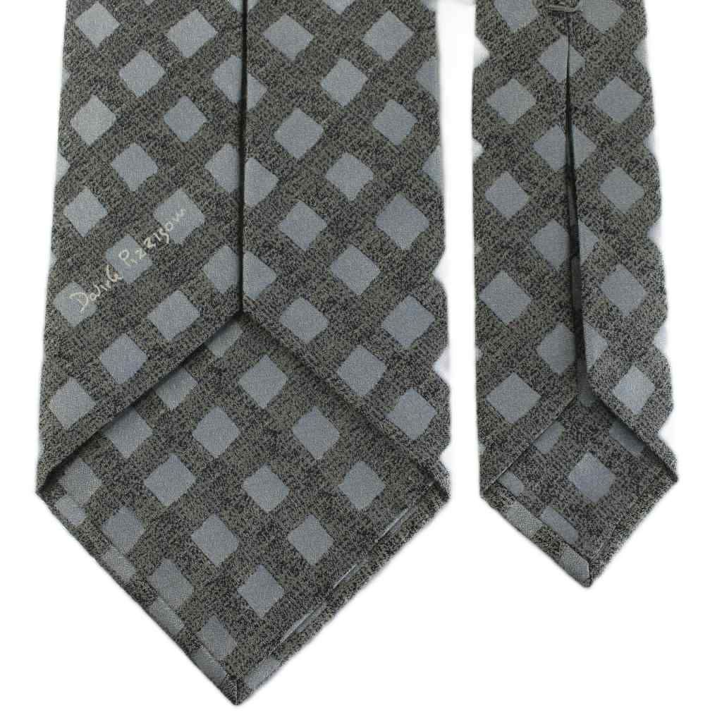 ブルガリ BVLGARI ネクタイ 絹 シルク ワイドタイ 総柄 グレー /XZ