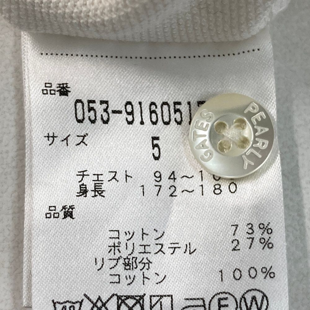 サイズ：5 PEARLY GATES パーリーゲイツ 半袖ポロシャツ ホワイト系