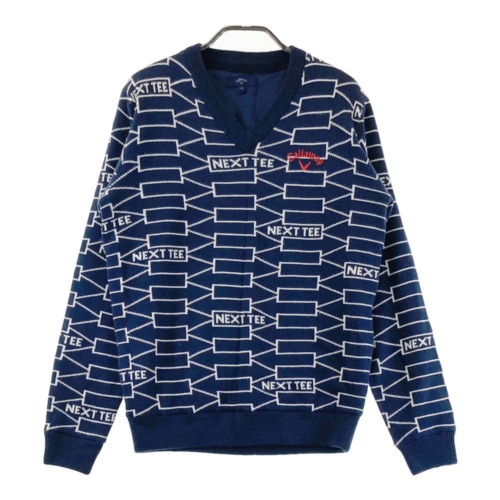 サイズ：M CALLAWAY キャロウェイ 裏地付き ニットセーター 総柄