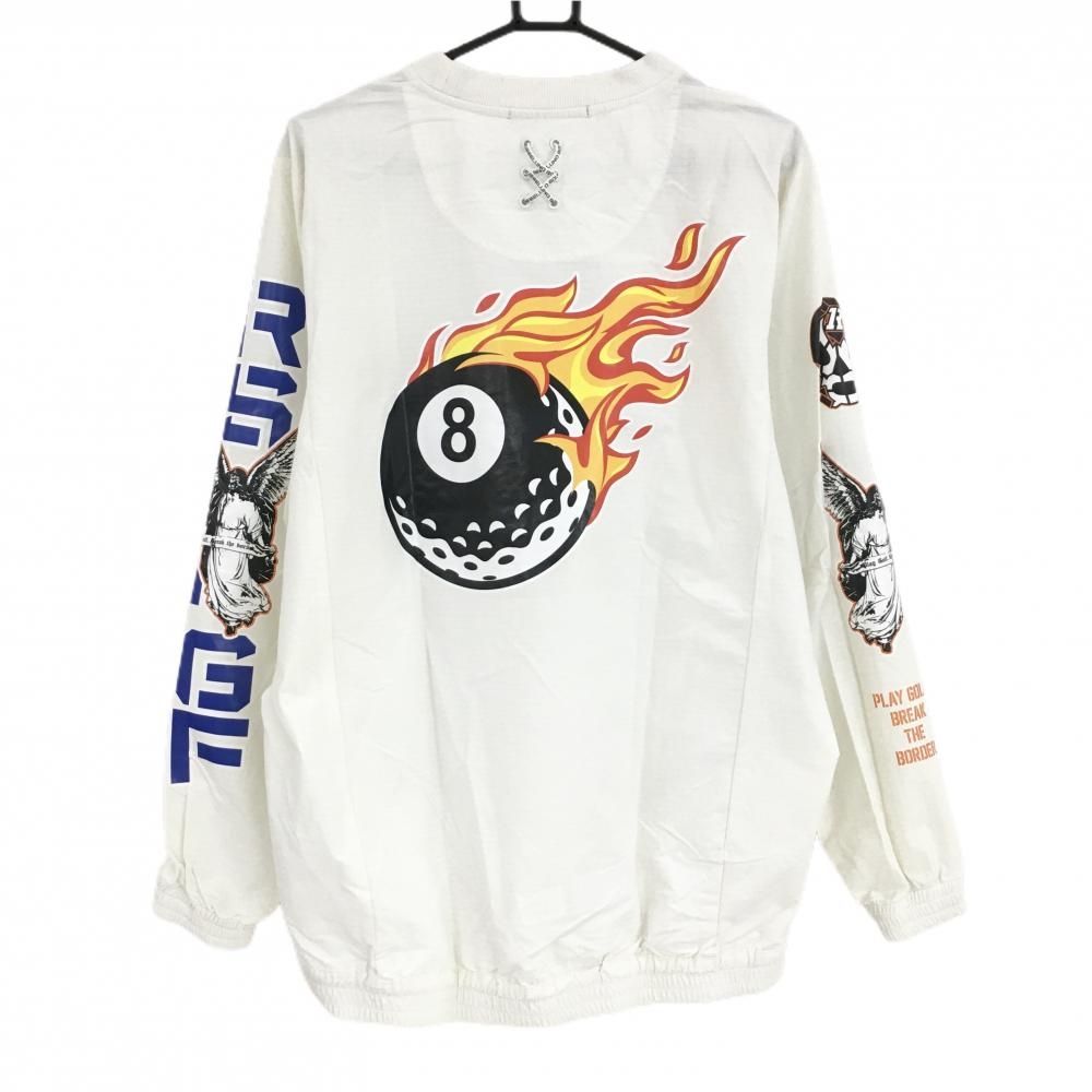 美品】ラッセルノゴルフ スニード 白×ブルー 袖ルチャマスク ナイロン