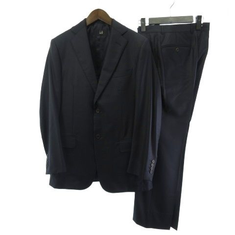 GE19 極美品ダンヒル Dunhill super150'ブラックスーツ 無地 ダンヒル dunhill SUPER 150's 3P スーツ セットアップ シングル