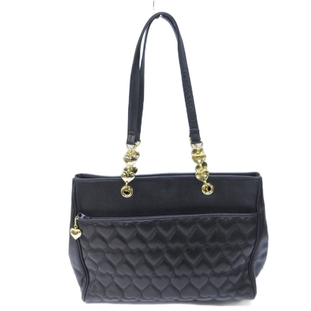 Juraモスキーノ ゴールドチェーン 大判トートバックハートキルティング モスキーノ MOSCHINO ショルダーバッグ トートバッグ ハート