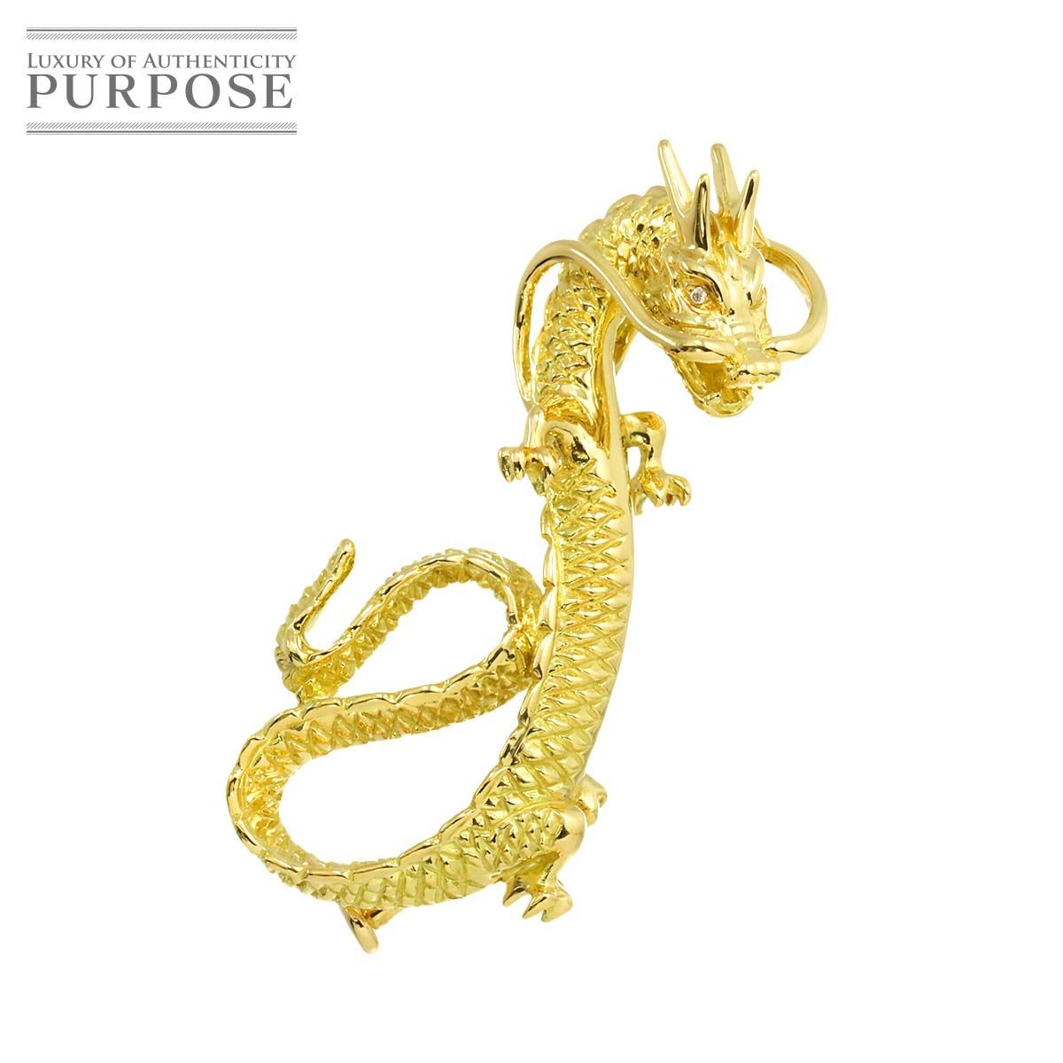 ダイヤ 0.006ct ブローチ K18 YG イエローゴールド 750 Diamond Brooch