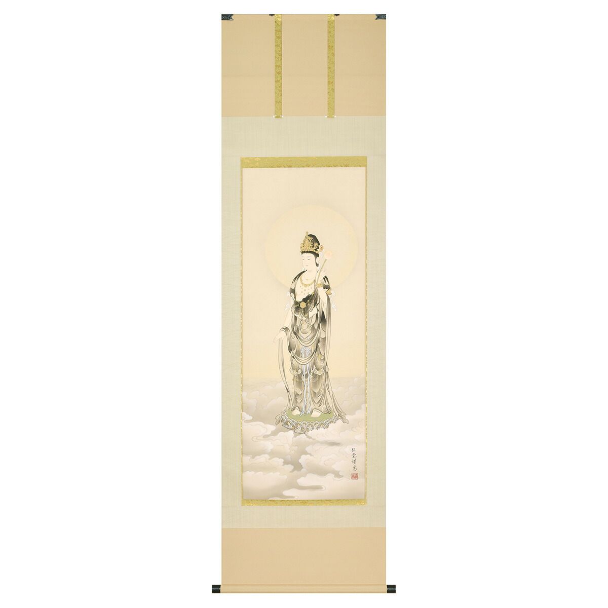 掛け軸 墨観音 桐箱付き Amazon｜掛け軸/掛軸用桐箱 日本産 タトウ箱・防虫香・表題シール付 1