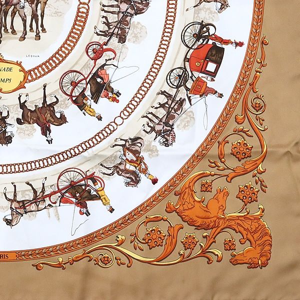 広尾店】エルメス HERMES カレ90 大判スカーフ ロンシャンへの散歩